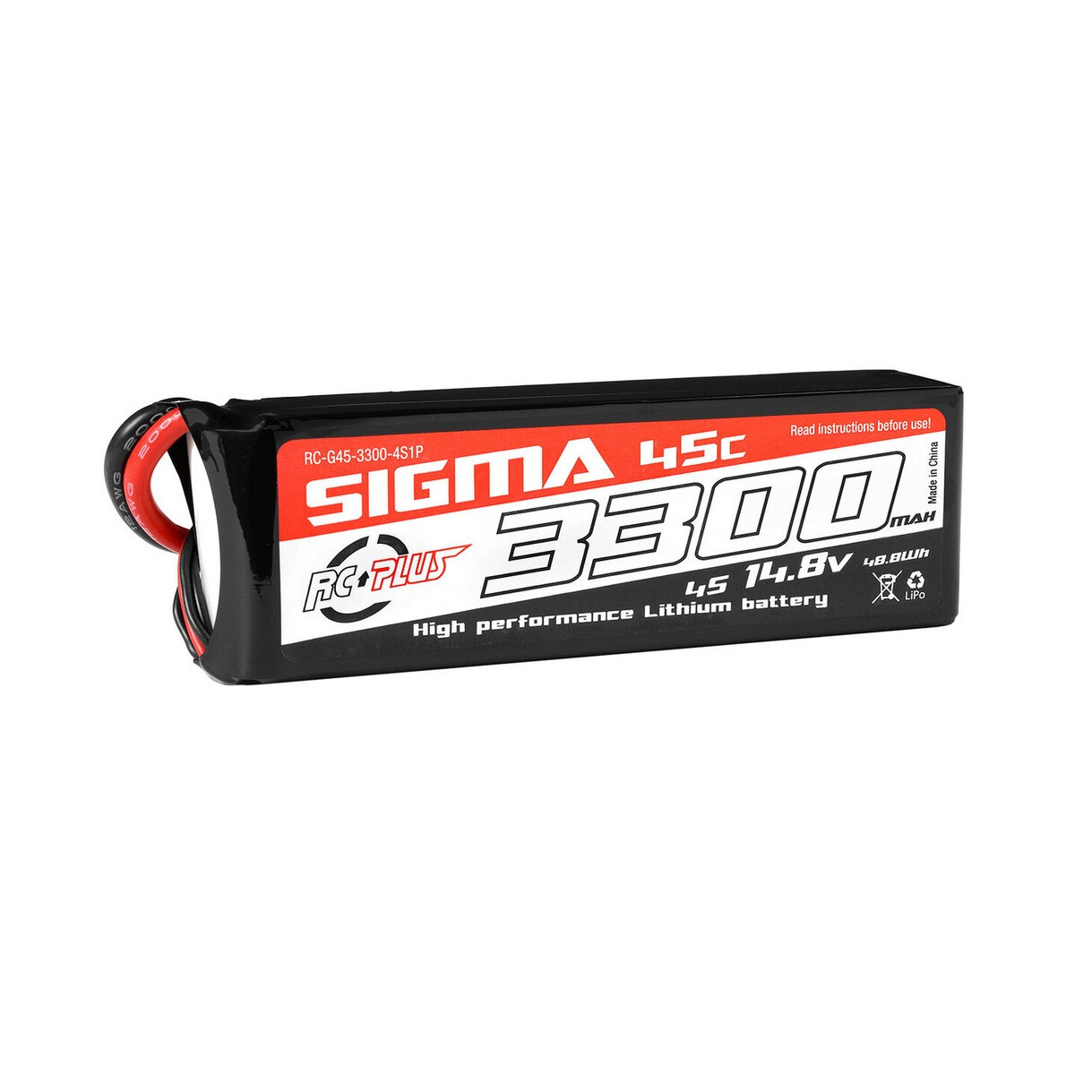 RC Plus - Li-Po Batterypack - Sigma 45C - 3300 mAh - 4S1P...