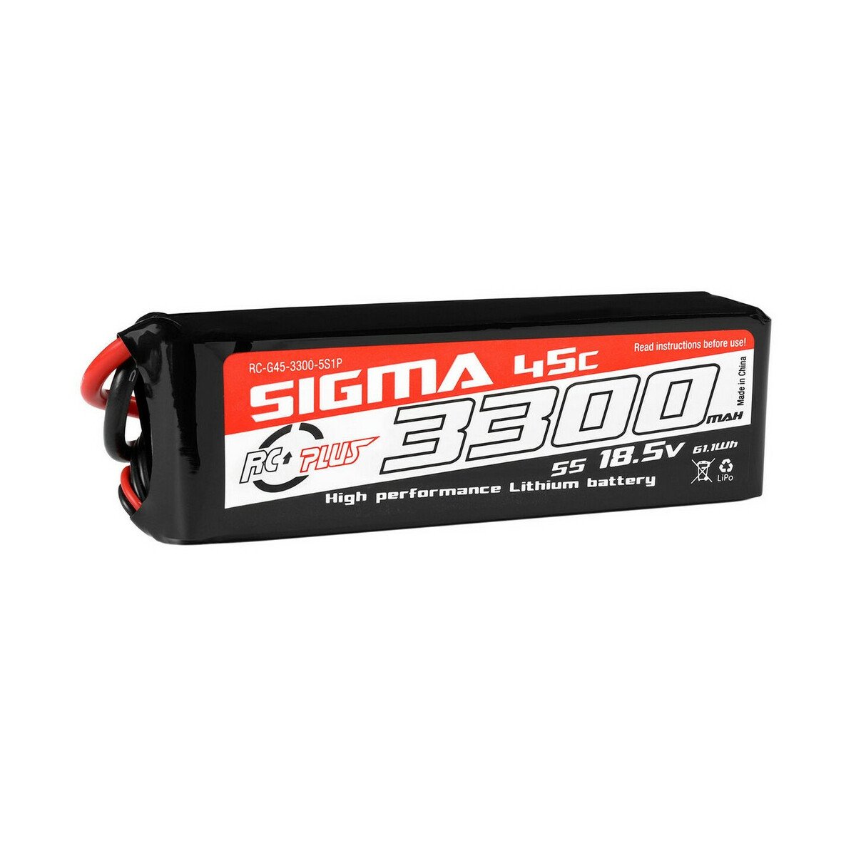 RC Plus - Li-Po Batterypack - Sigma 45C - 3300 mAh - 5S1P...