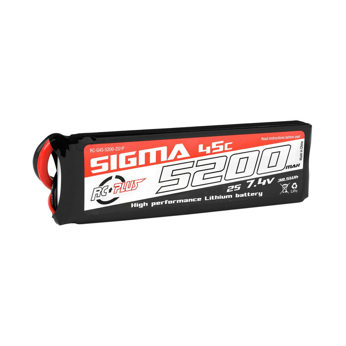 RC Plus - Li-Po Batterypack - Sigma 45C - 5200 mAh - 2S1P...