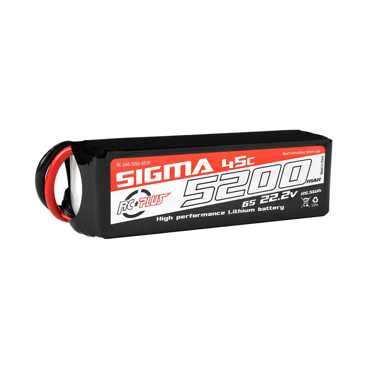 RC Plus - Li-Po Batterypack - Sigma 45C - 5200 mAh - 6S1P...