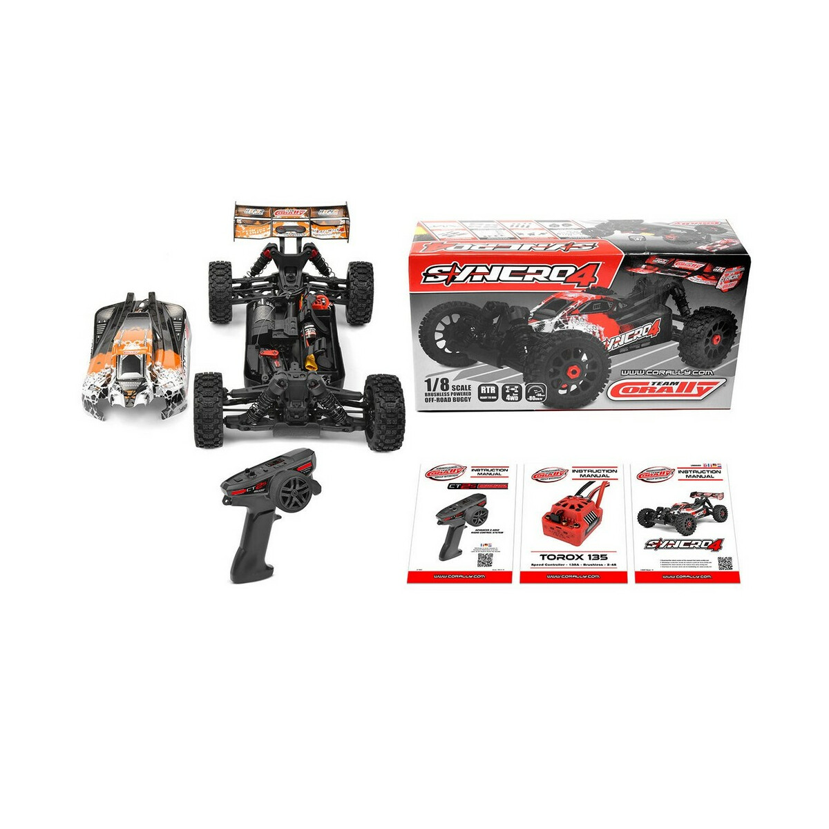 Team Corally - SYNCRO-4 - RTR - Orange - Brushless Power...