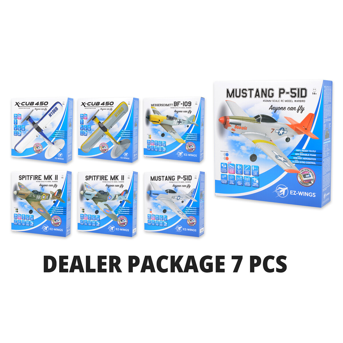 EZ Wings Dealer pack 7pcs ( 1 pc each model and colour )...