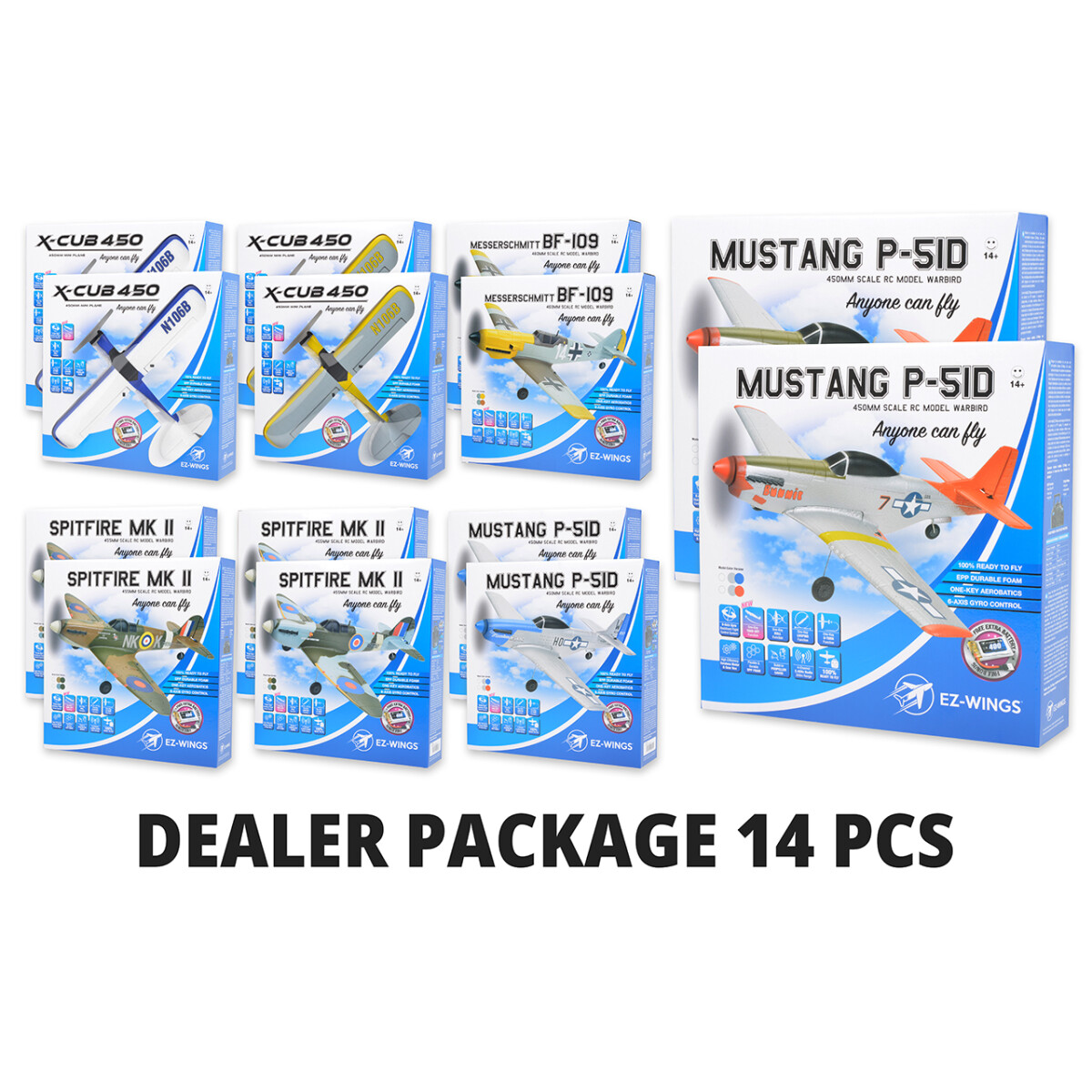 EZ Wings Dealer pack 14 pcs ( 2 pcs each model and colour...