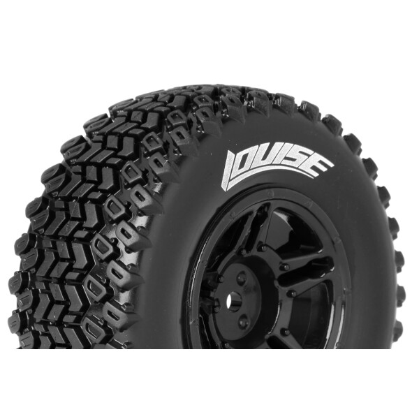 Louise RC - SC-HUMMER - 1-10 Short Course Tire Set - Mounted - Soft - Black Wheels - Hex 12mm - SLASH 2WD - Front - L-T3224SBTF Louise RC - SC-HUMMER - 1-10 Short Course Tire Set - Mounted - Soft - Black Wheels - Hex 12mm - SLASH 2WD - Front - L-T3224SBTF