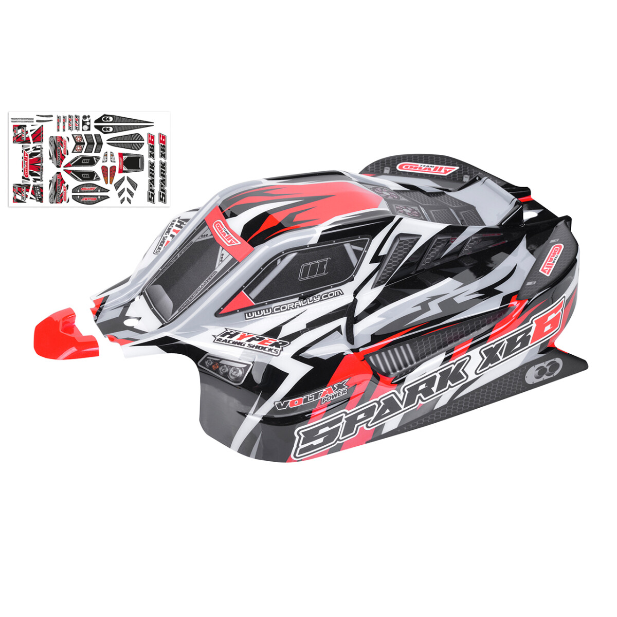 Team Corally - Polycarbonate Body - Spark XB6 - Red - Cut...