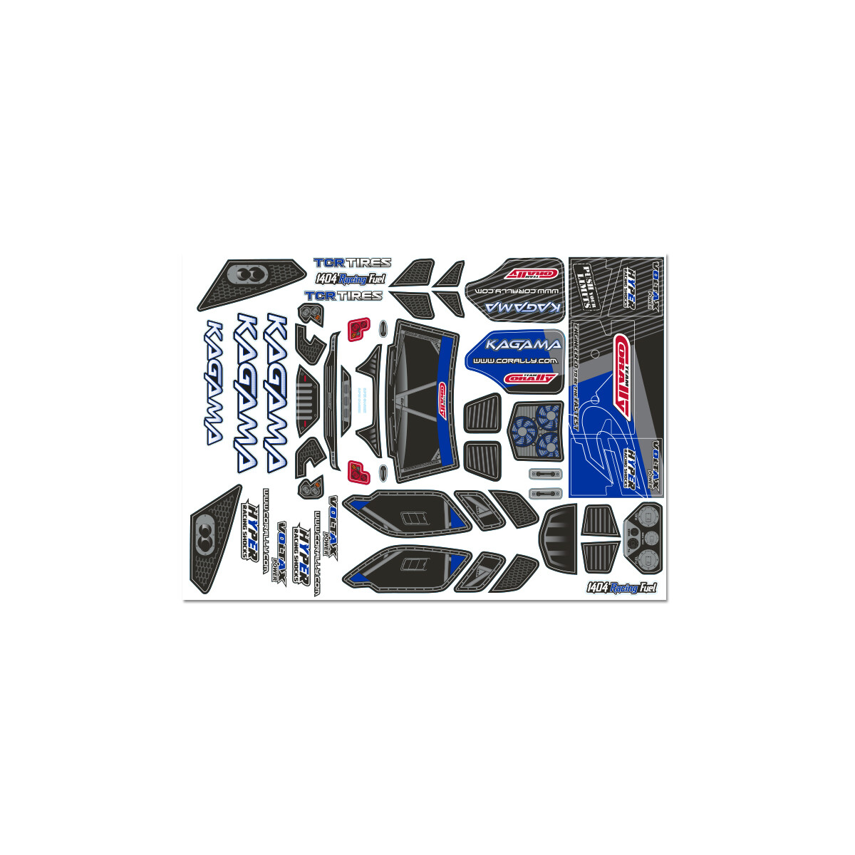 Team Corally - Body Decal Sheet - Kagama - Blue - 1 pc...