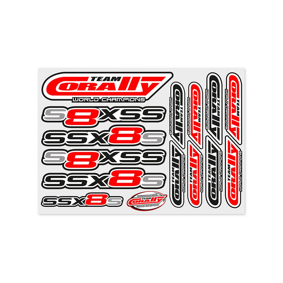 Team Corally - Stickersheet SSX-8-S - Precut - 210x148mm...