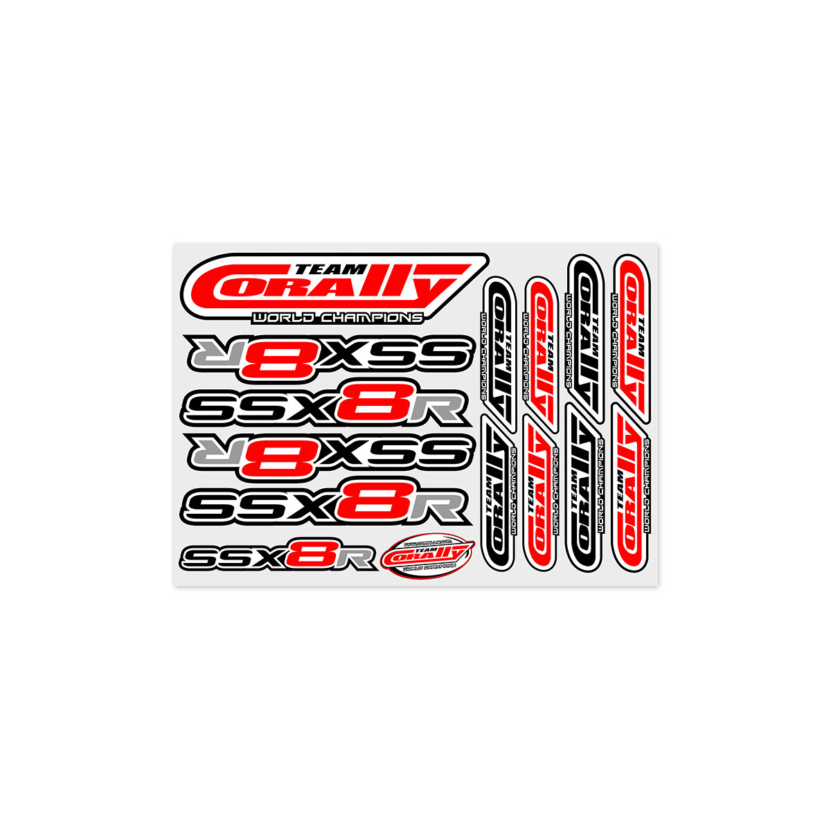 Team Corally - Stickersheet SSX-8-R - Precut - 210x148mm...