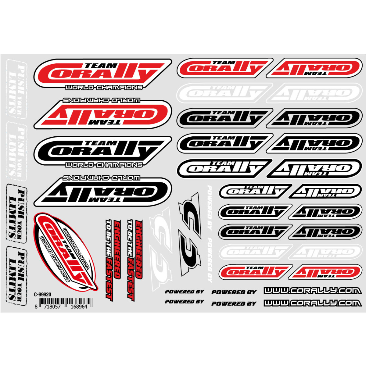 Team Corally - Sponsor Stickersheet CORALLY - Precut -...