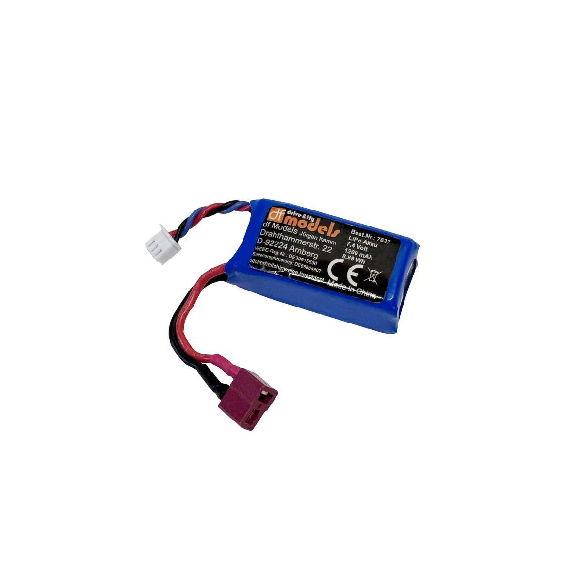DF-Models LiPo Akku 7,4 Volt - 1200mAh 8,88Wh 7637