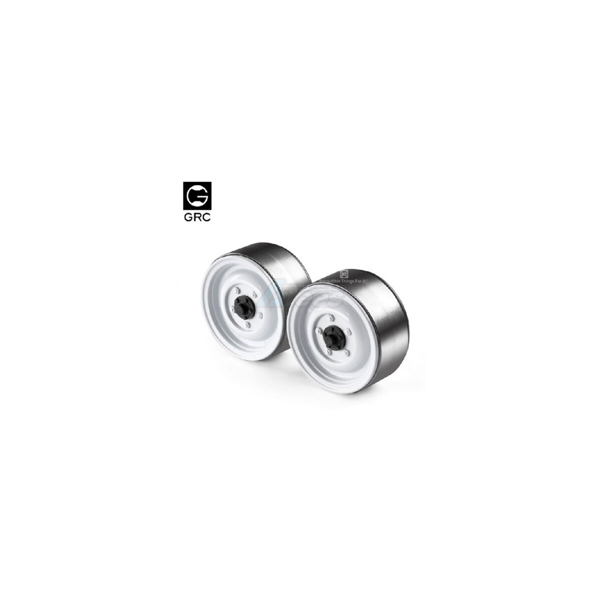 GRC 1.9 Metal Classic Beadlock Wheel #Series I (2) White...