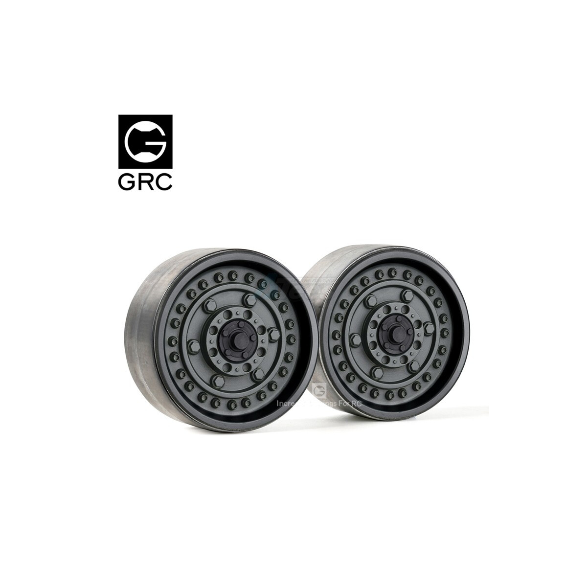 GRC 1.9 Metal Beadlock Wheels #Series VI (2) Black...