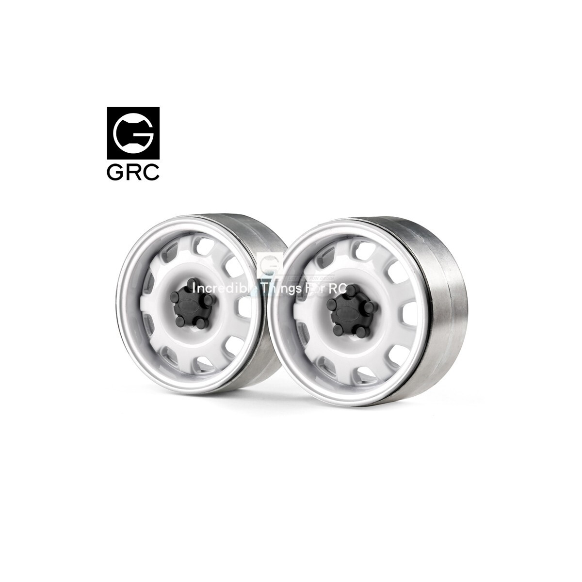 GRC 1.9 Metal Beadlock Wheel G10 (2) White GRC/G0130K