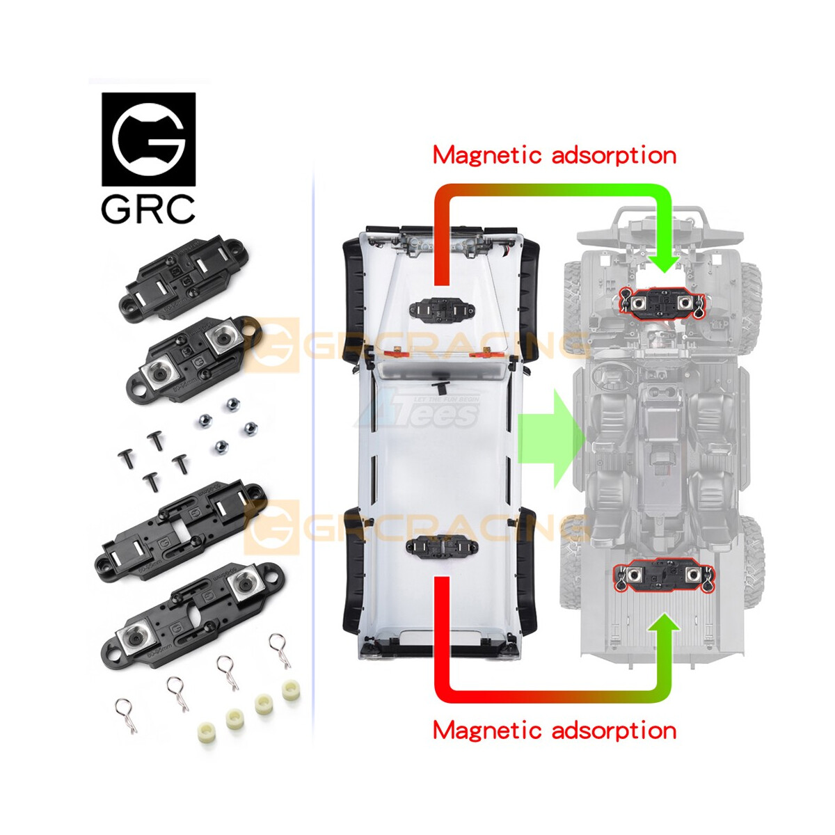 GRC Adjustable Magnetic Body Mount for Traxxas TRX-4...