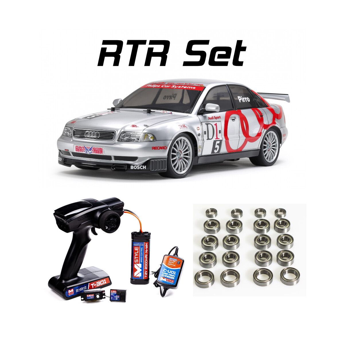 Tamyia 47414 1:10 RC Audi A4 Quattro Touring TT-01E 100%...