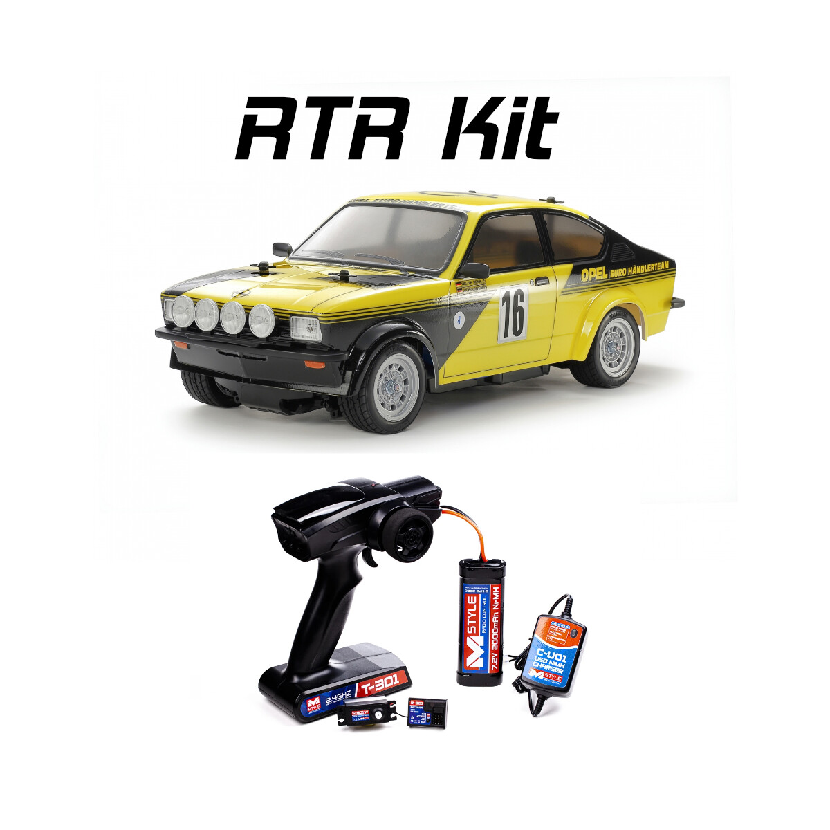 Tamiya 58729 1:10 RC Opel Kadett GT/E Rallye MB-01 RTR Kit