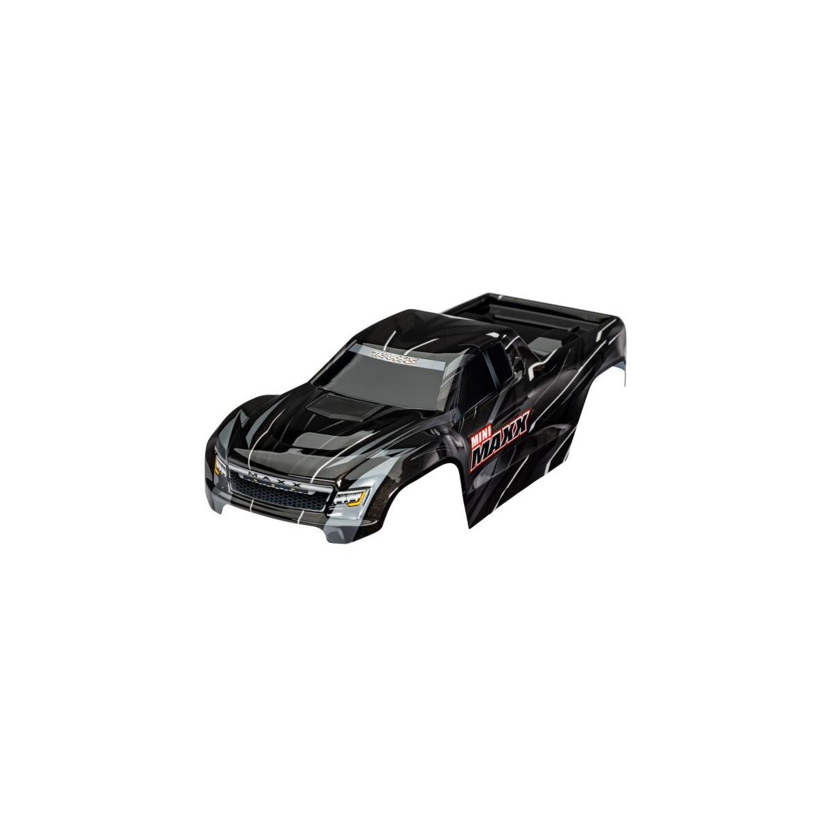 Traxxas Karosserie schwarz mit Aufkleber & Clipless...