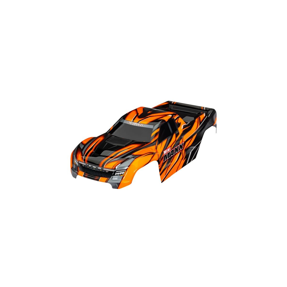 Traxxas Karosserie orange mit Aufkleber & Clipless...