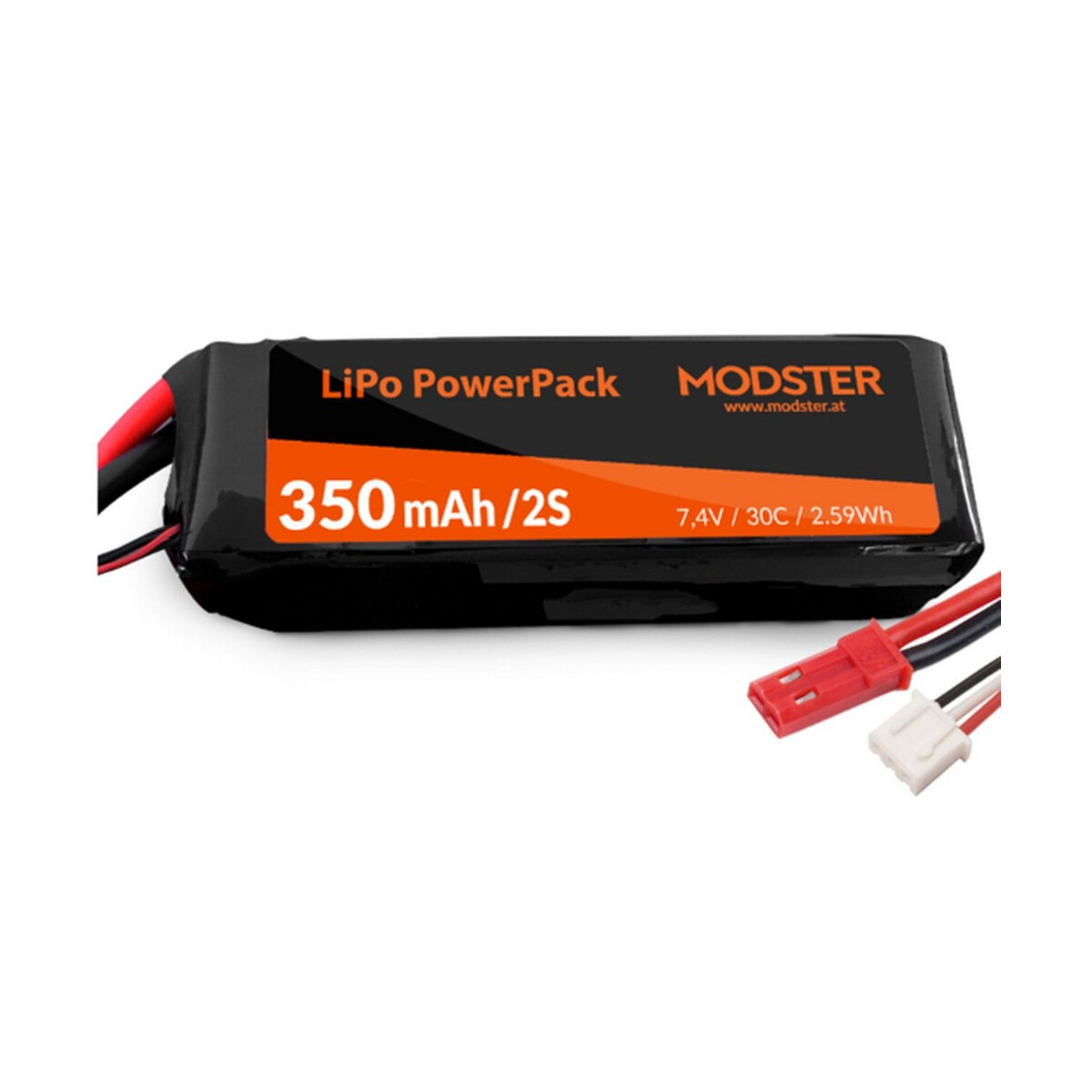 Modster LiPo Akku 2S 7,4V 350 mAh 30C (JST) PowerPack...