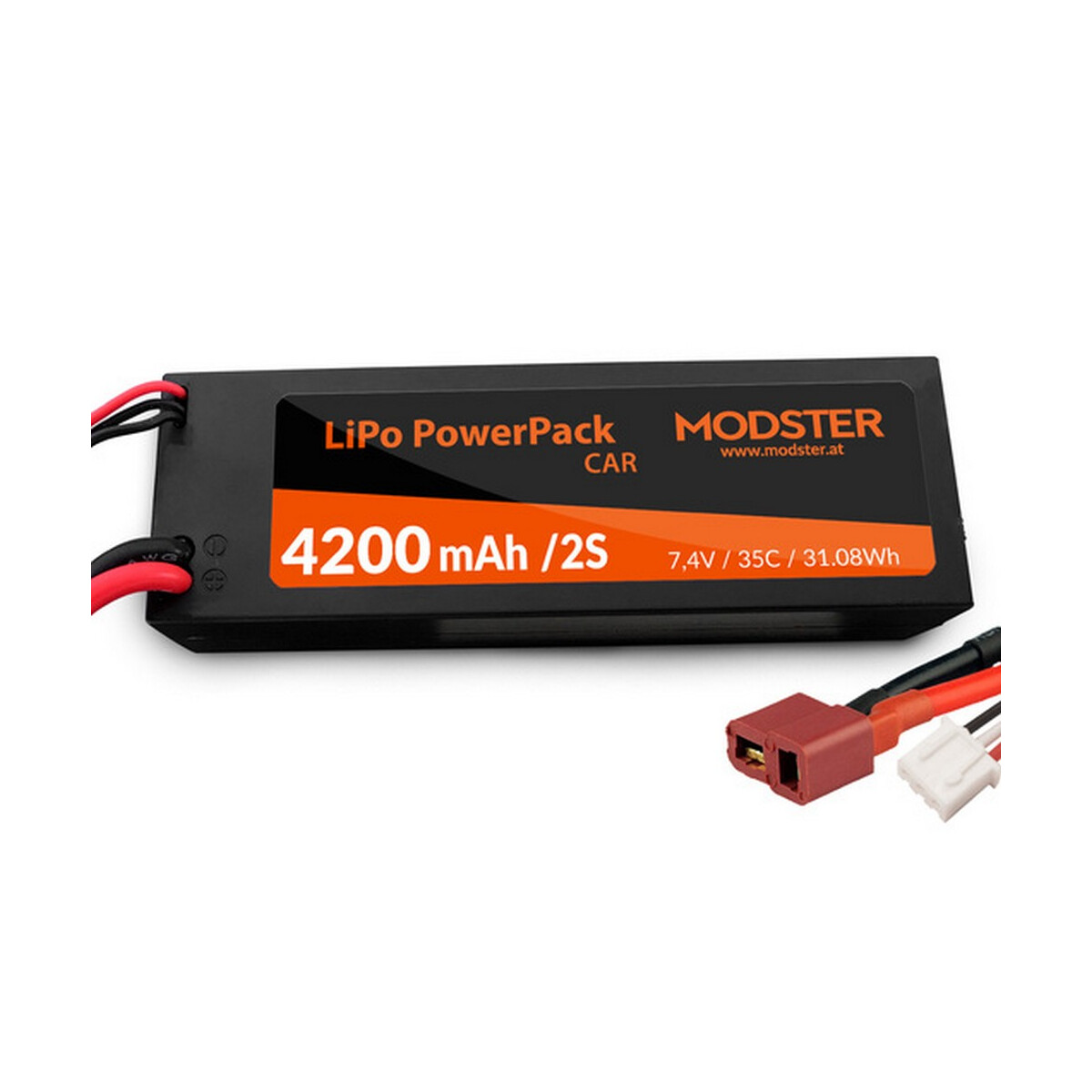 Modster LiPo Akku 2S 7,4V 4200 mAh 35C (T-Plug) PowerPack...