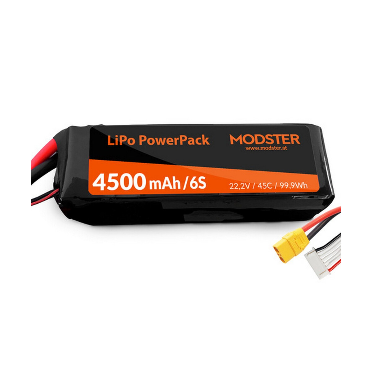 Modster LiPo Akku 6S 22,2V 4500 mAh 45C  (XT90) PowerPack...