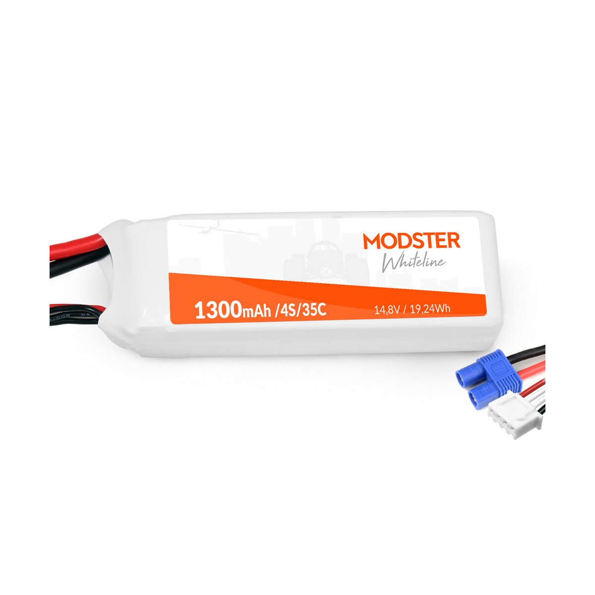 Modster LiPo Battery 4S 14,8V 1300 mAh 35C (EC3)...