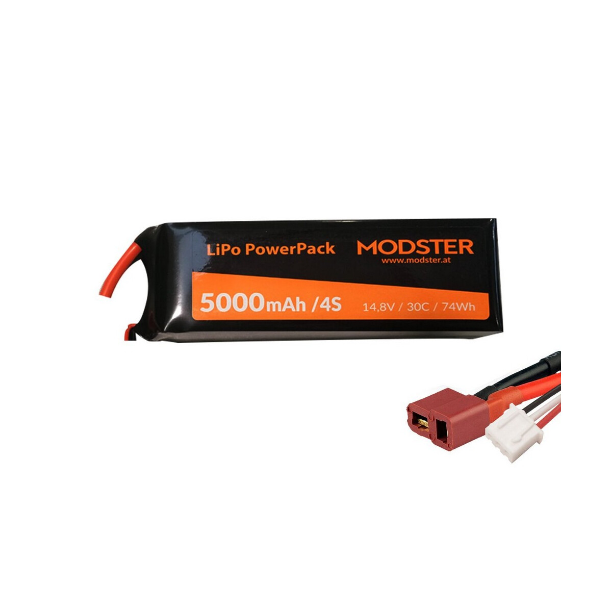 Modster LiPo Battery 4S 14,8V 5000 mAh 30C (T-Plug)...