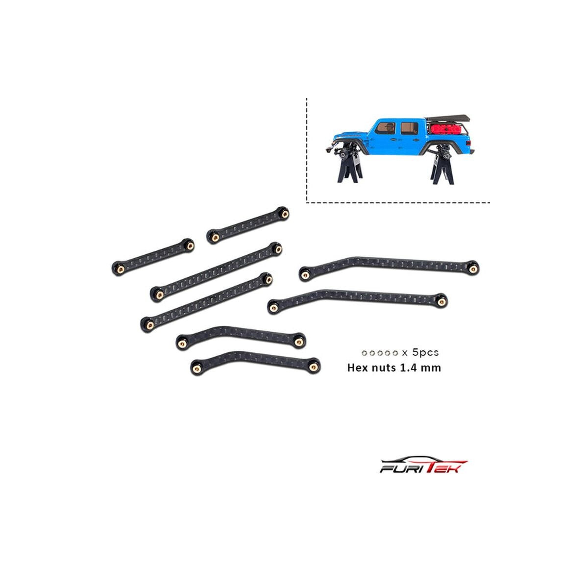 Furitek Carbon High Clearance Links Set for SCX24...