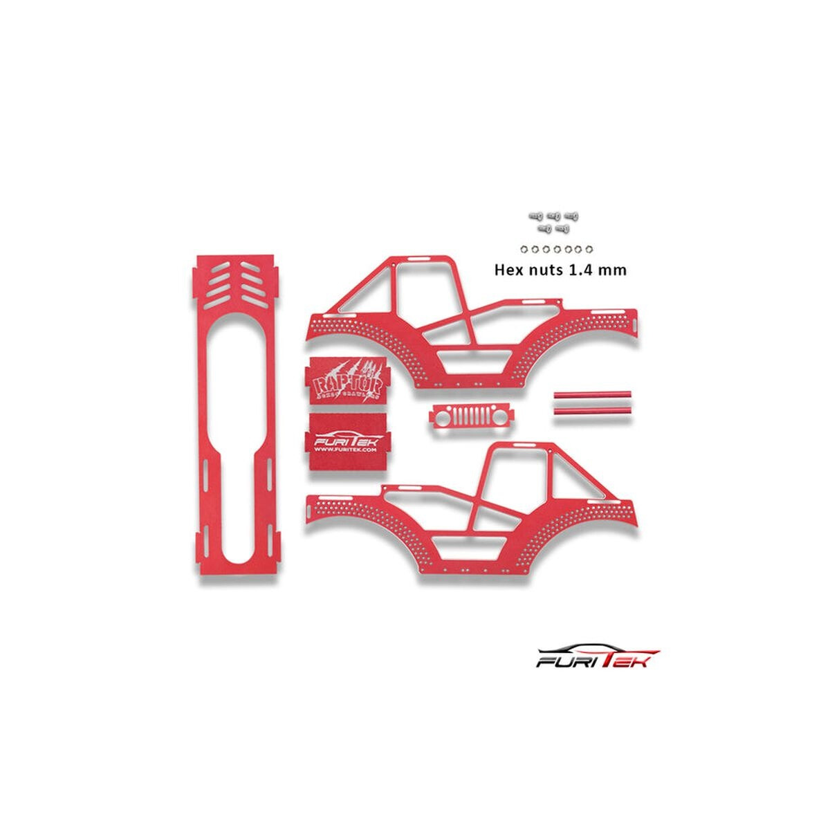 Furitek RAPTOR ALU FRAME KIT FOR SCX24 CRAWLERS - RED...