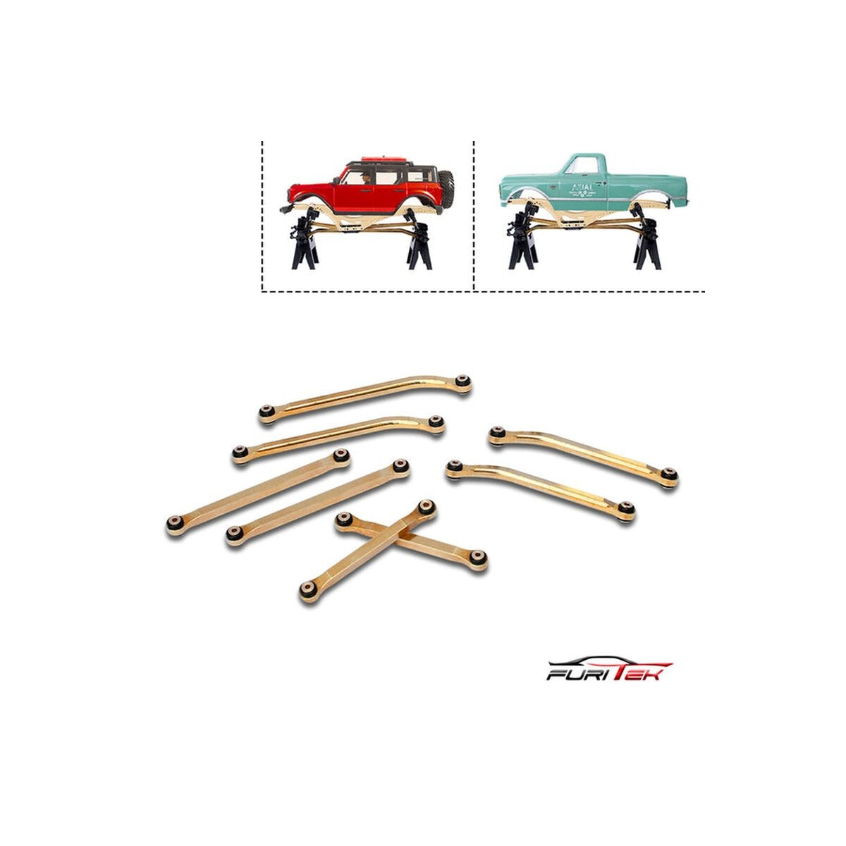 Furitek BRASS HIGH CLEARANCE LINKS SET FOR SCX24 Bronco...