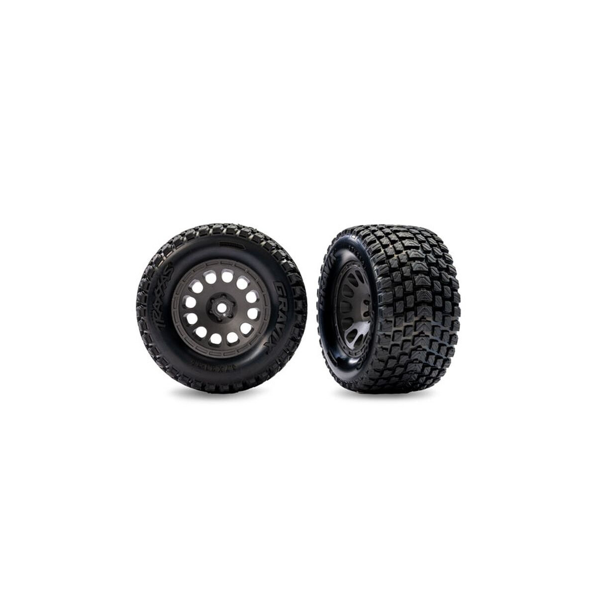 Traxxas Reifen Gravix vo auf Felge grau (2) TRX10772-GRAY