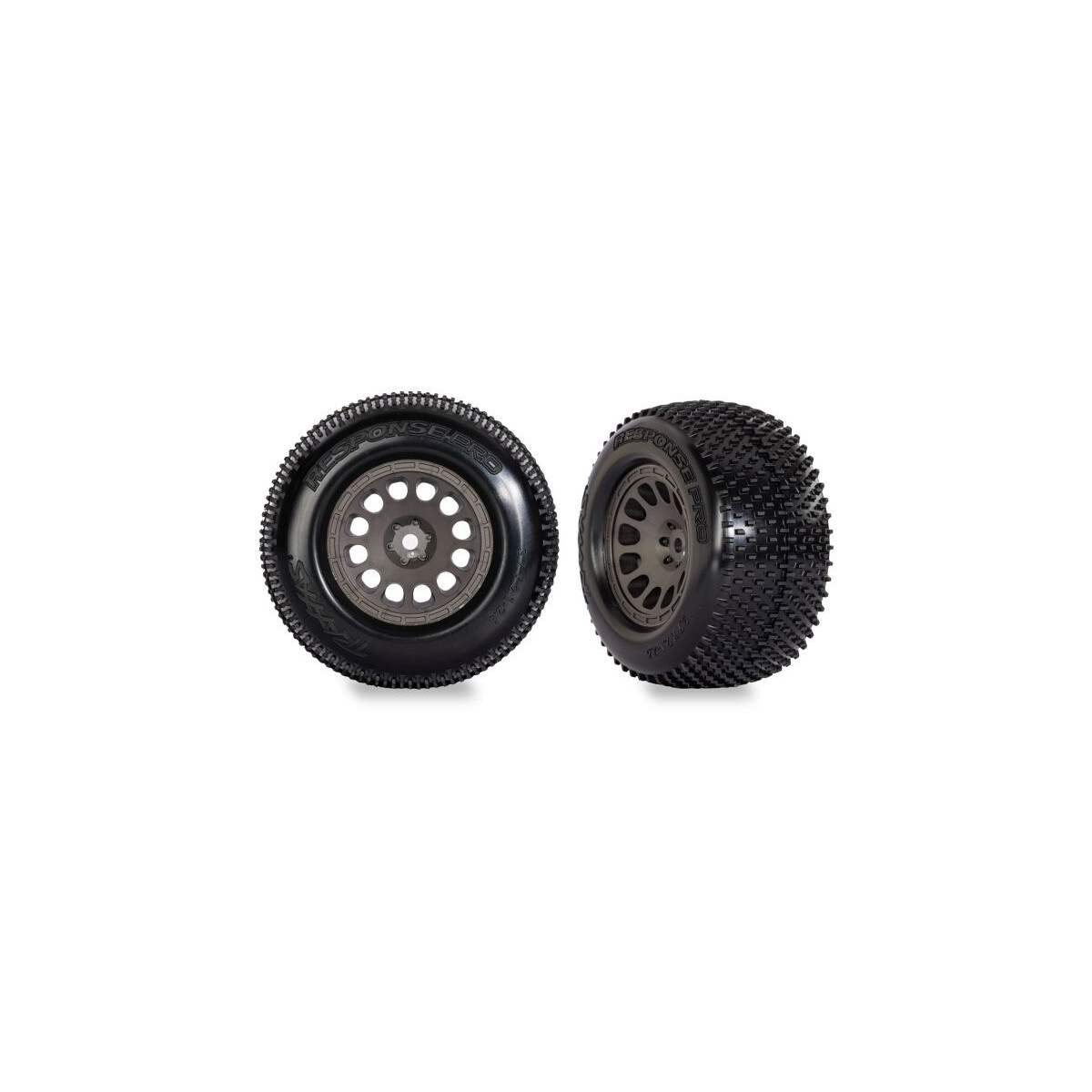 Traxxas Reifen Response Pro auf Felge grau (2) TRX10774-GRAY