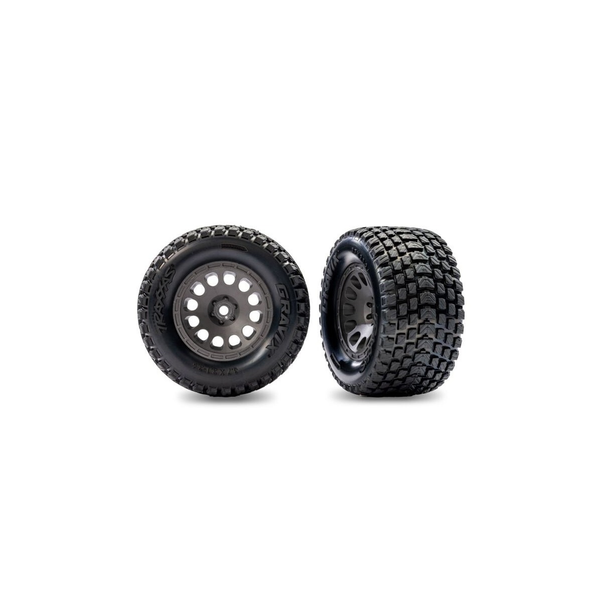 Traxxas Reifen Gravix auf Felge grau (2) TRX10775-GRAY