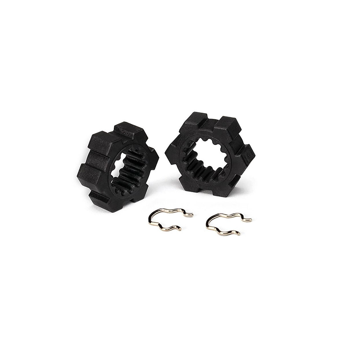 Traxxas Radmitnehmer +Clips TRX7756-BLK